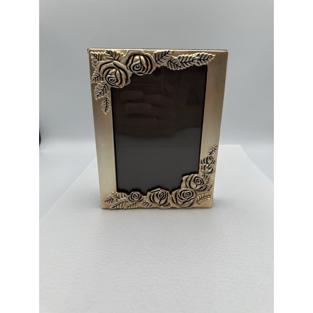 Metal Ornate Roses Floral 81 Photo Frame Album Silver Tone Romantic Wedding Chic